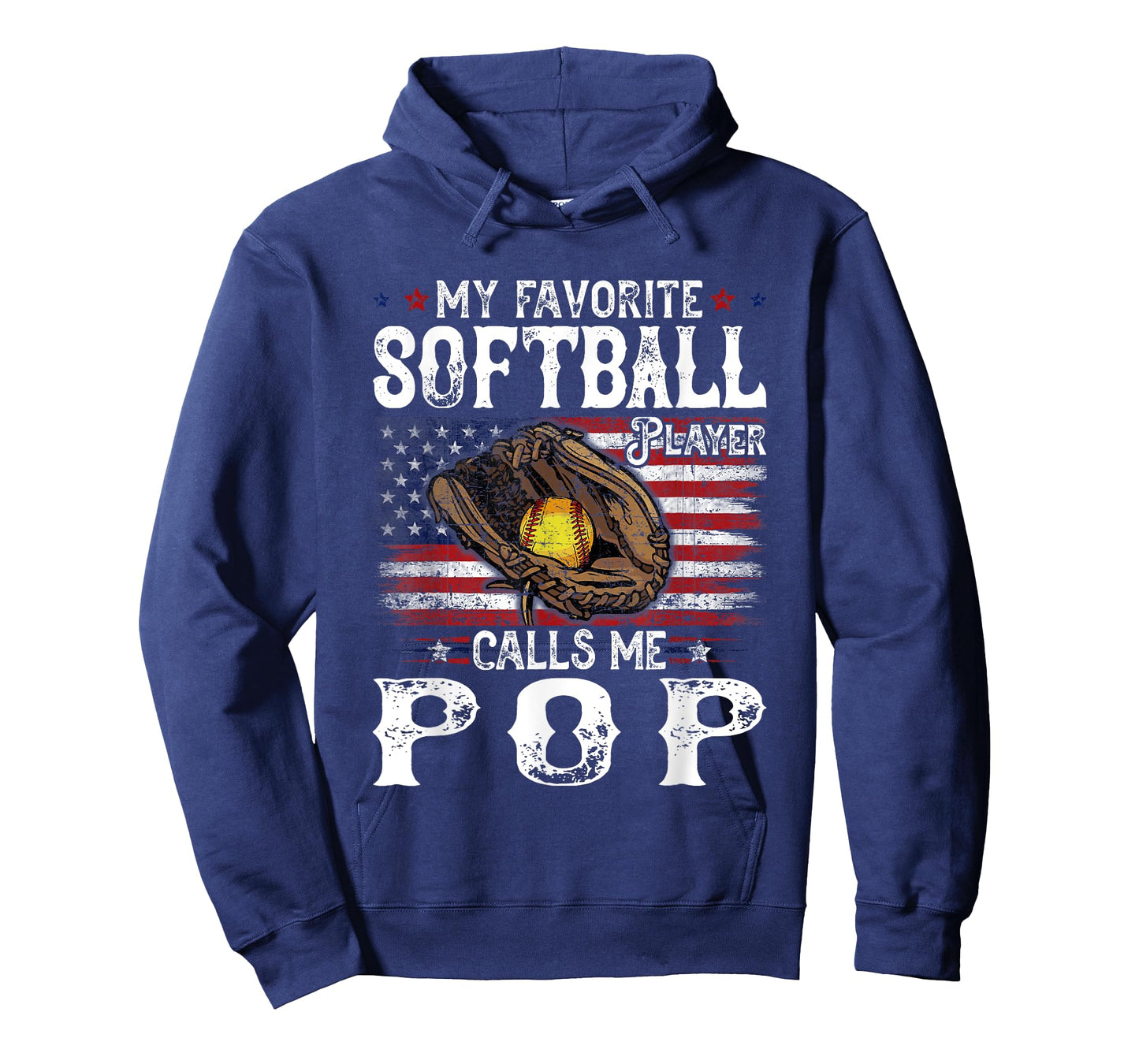 My Favorite Softball Player Calls Me Pop American Flag T-Shirt