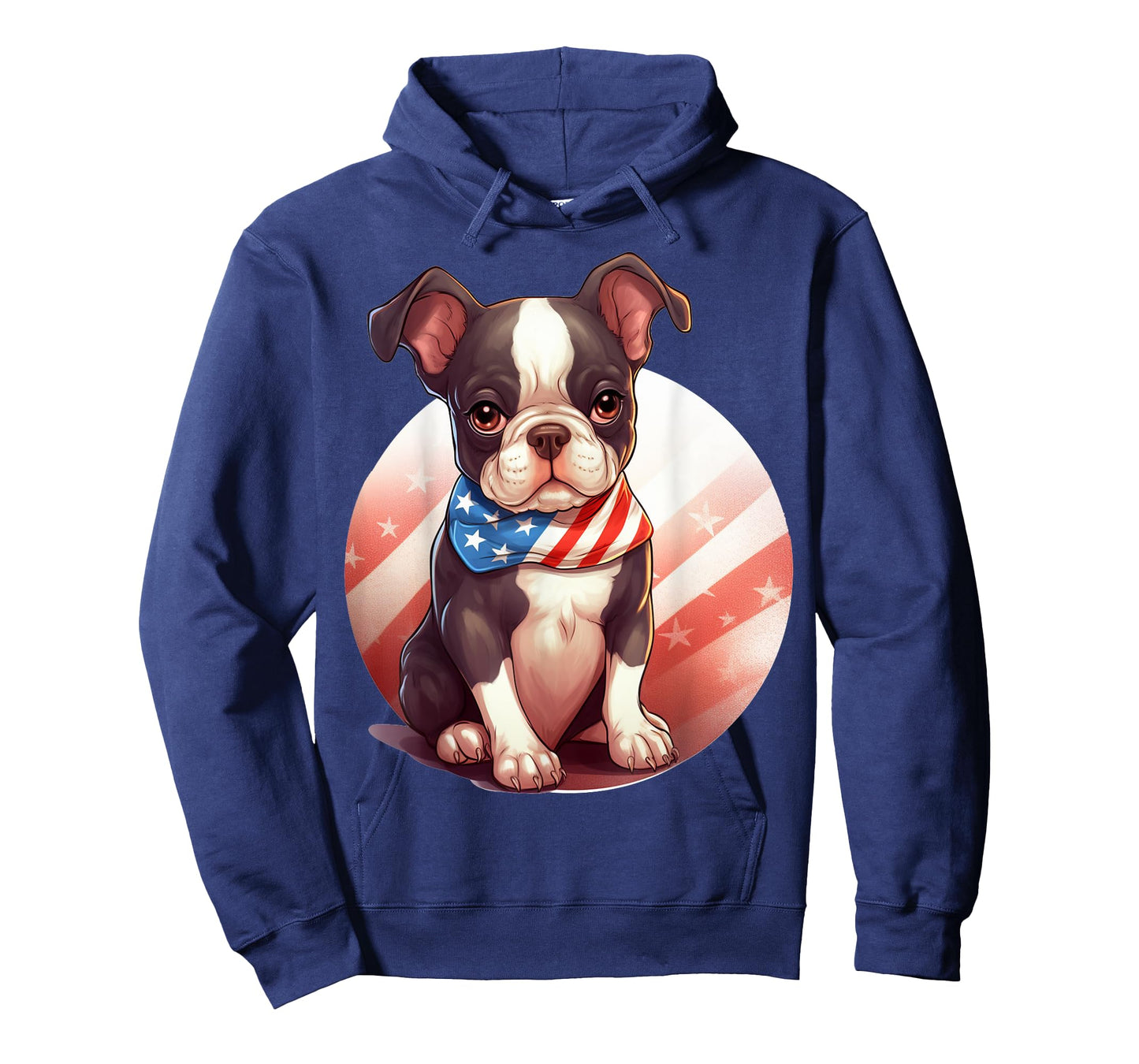 Brown Boston Terrier Puppy Dog American Flag 4th of July T-Shirt