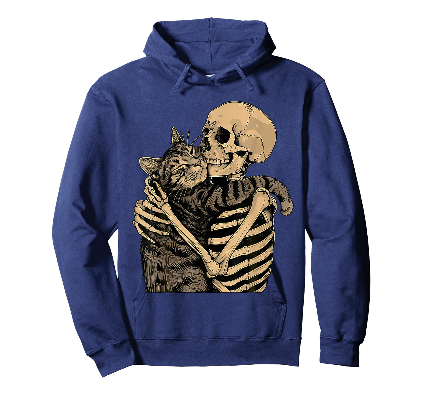 Funny Skeleton Hugging Cat Halloween Cat Lover Men Women Kid T-Shirt