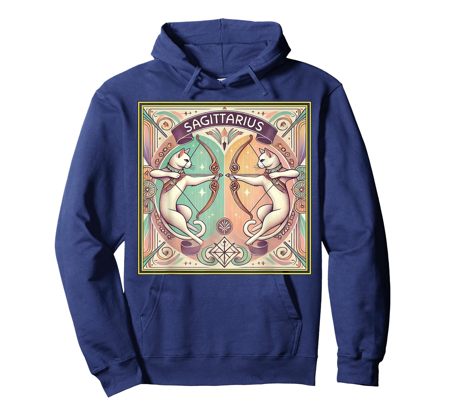 Sagittarius Cats Zodiac Astrology in Art Deco T-Shirt