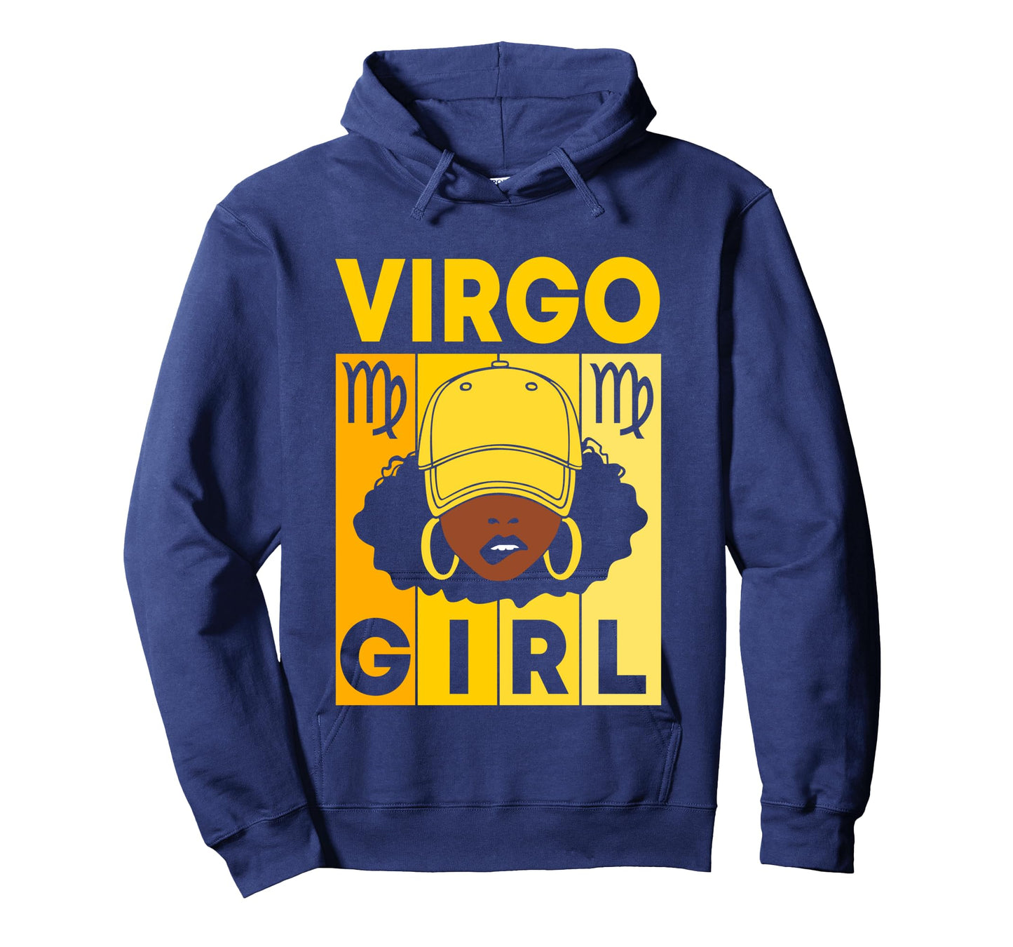 Virgo Girl Dope Afro Black Woman With Cap Zodiac Sign Long Sleeve T-Shirt