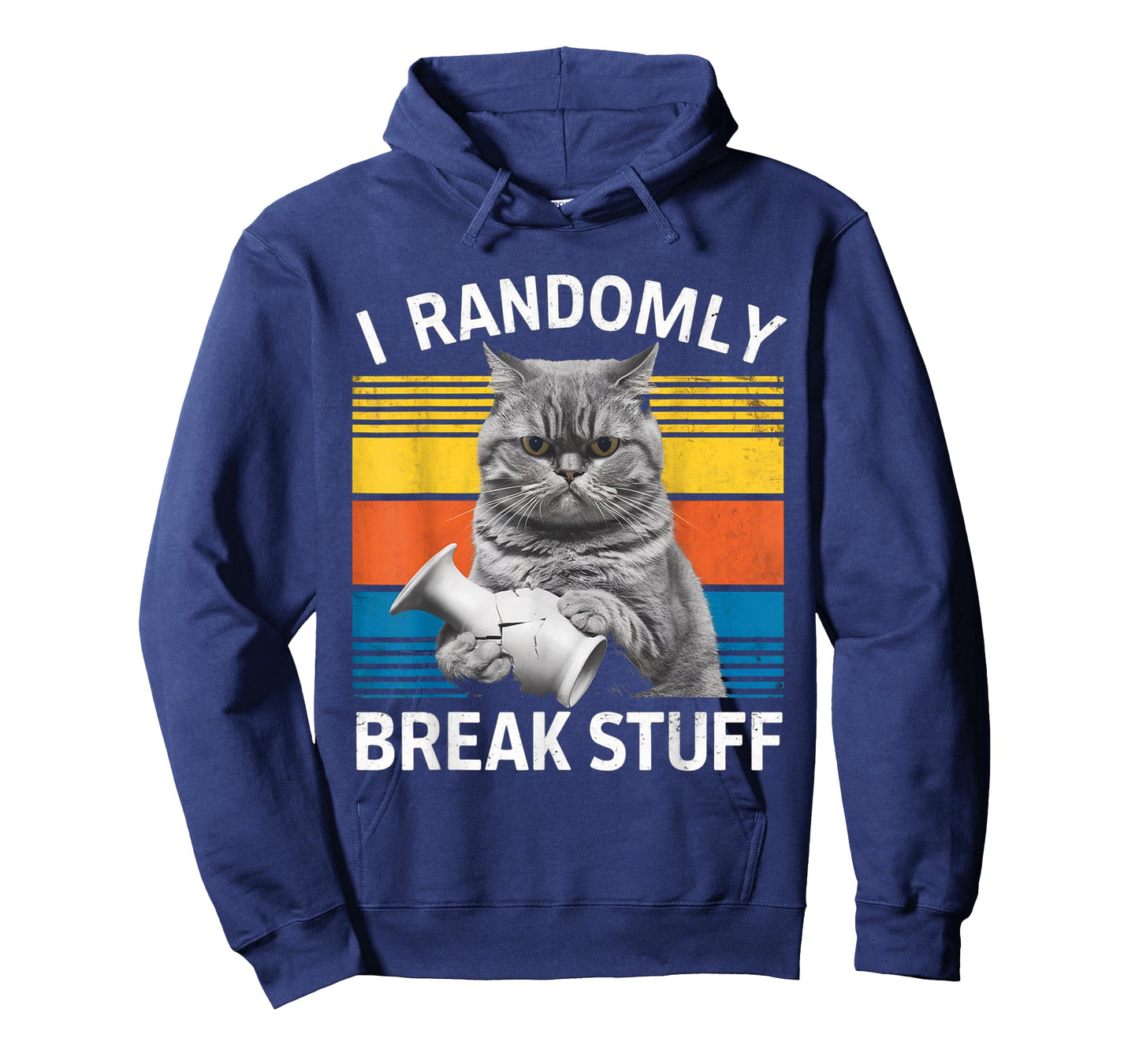 I Randomly Break Stuff Retro Vintage Funny Cat T-Shirt
