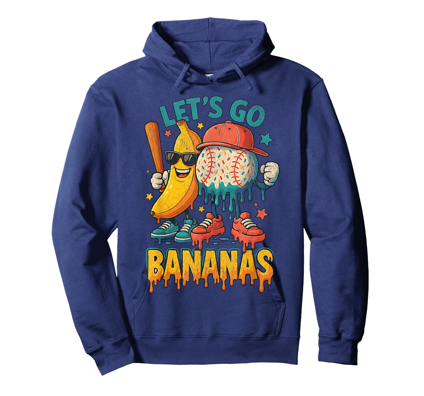 Baseball Banana Funny Sports Drip Art for Kids T-Shirt