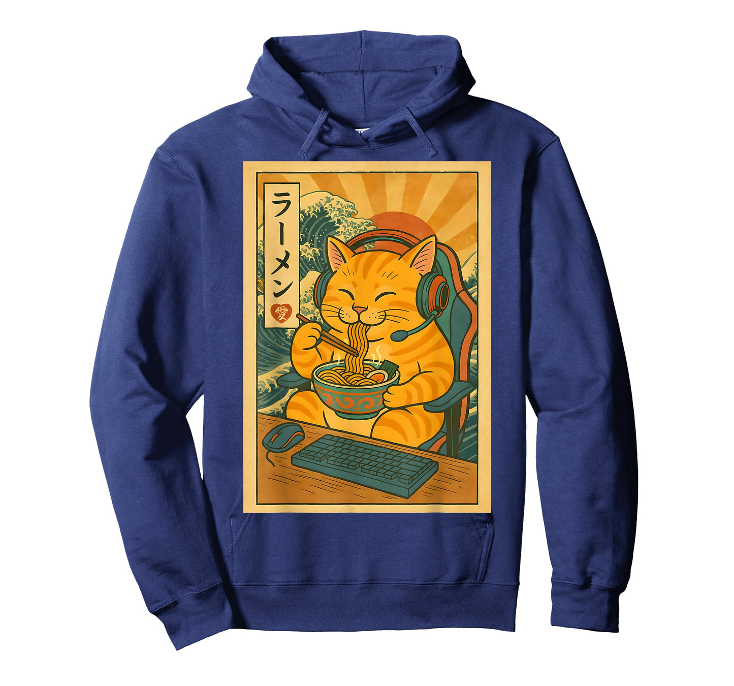 Cute Kawaii Gamer Cat Funny Ramen Japanese Cat Gaming T-Shirt