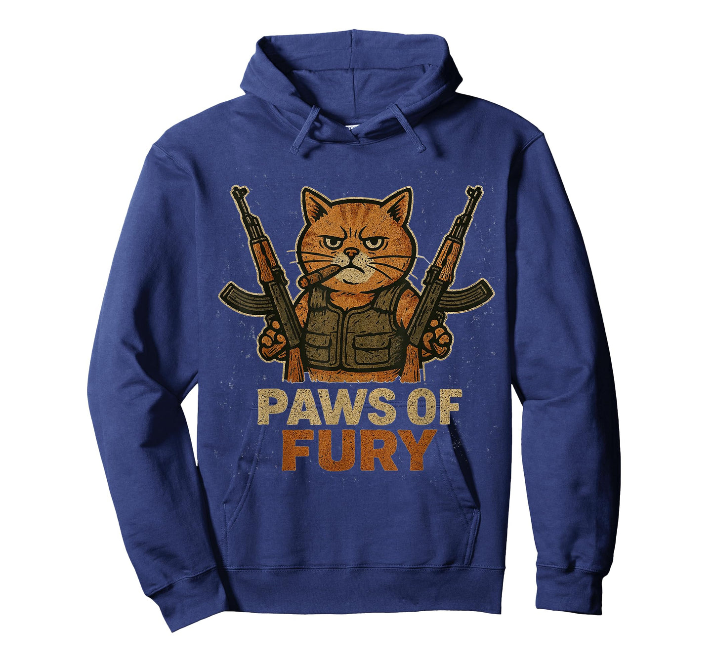 Funny Army Cat with Gun Soldier Fighter kitty Paws of Fury T-Shirt