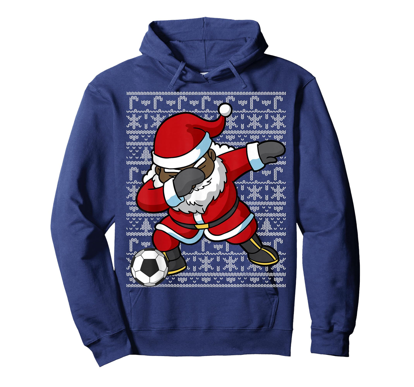 Black African American Santa Claus Soccer Ugly Christmas T-Shirt