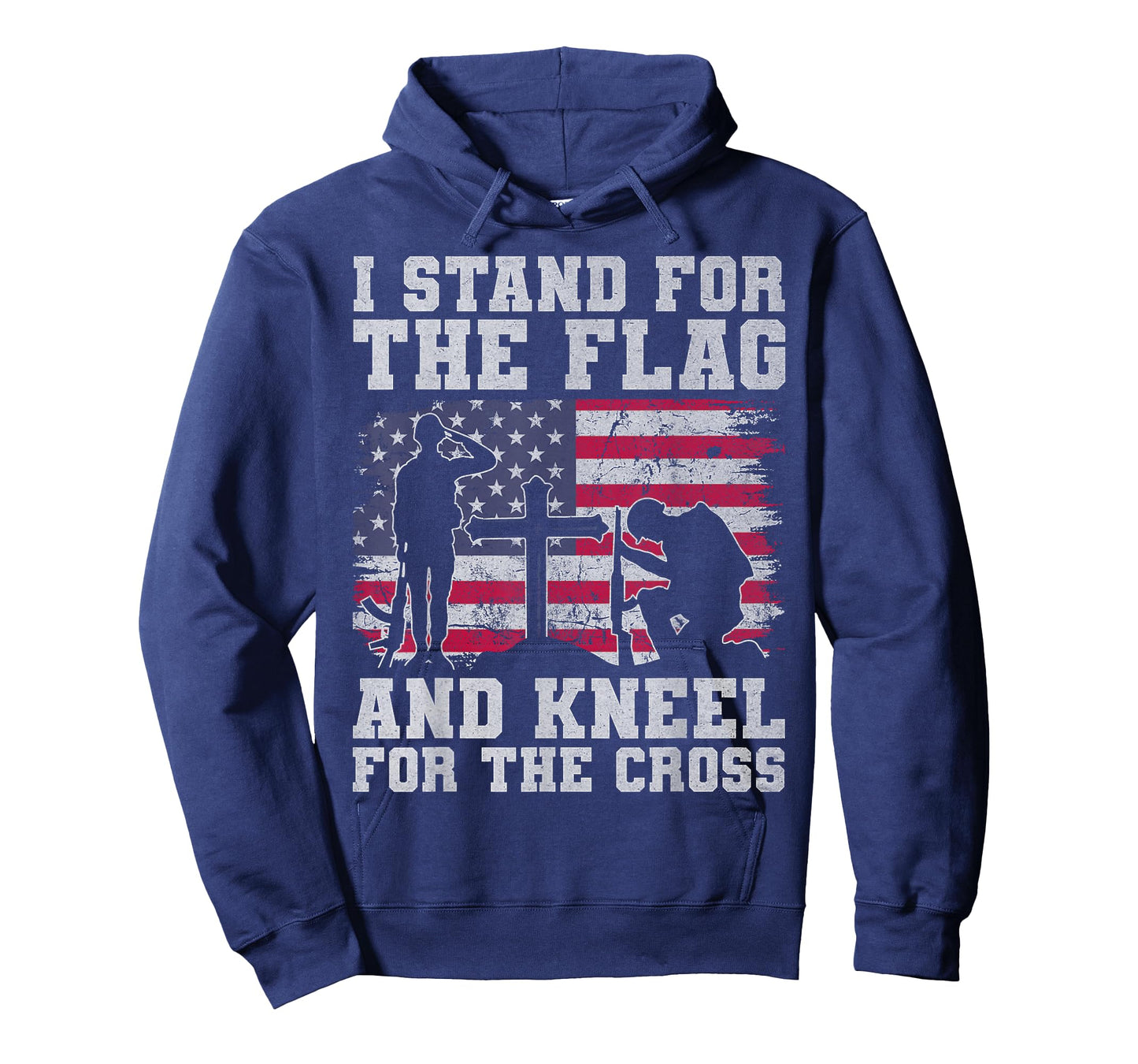 I Stand for The Flag and Kneel for The Cross Veteran US Flag T-Shirt