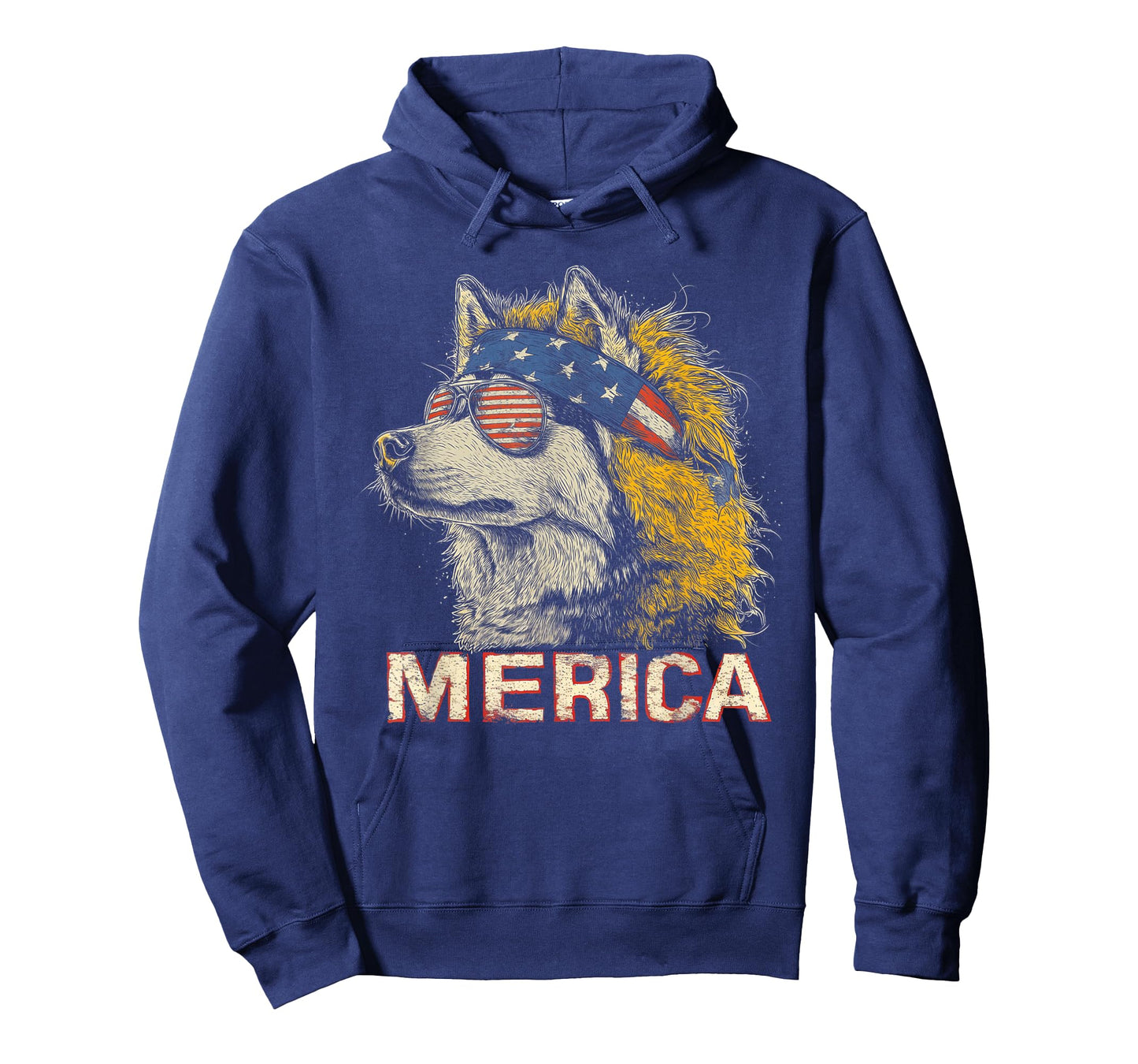 Siberian Husky Dog - Patriotic USA 4th of July American Flag T-Shirt