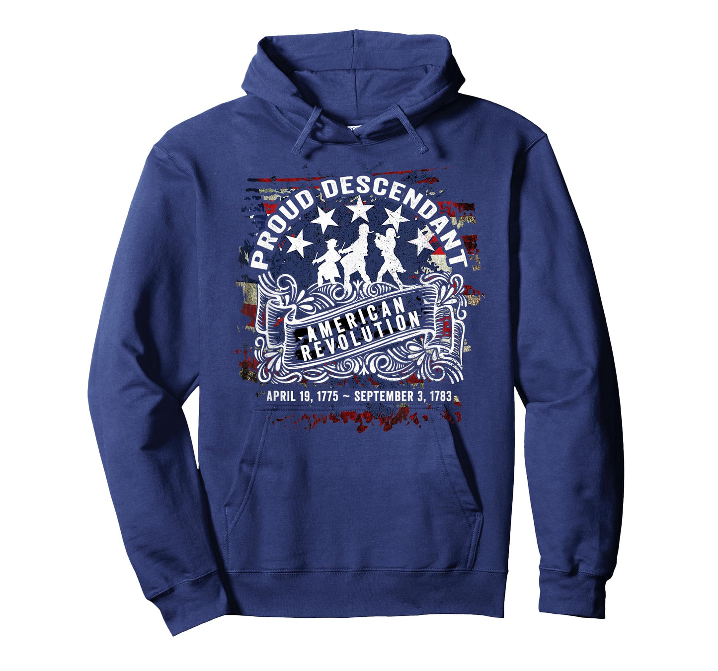 Proud Descendant American Revolution Fife and Drum Novelty T-Shirt Small