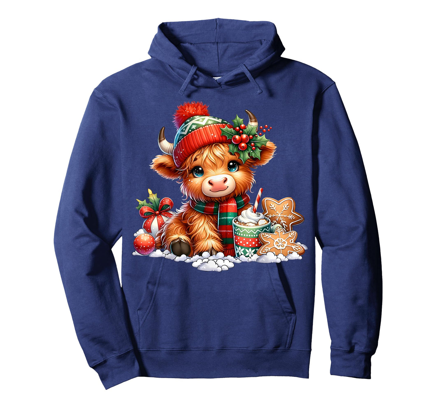 Christmas Highland Cow Cute Heifer Cow Santa Hat Mooey Xmas T-Shirt