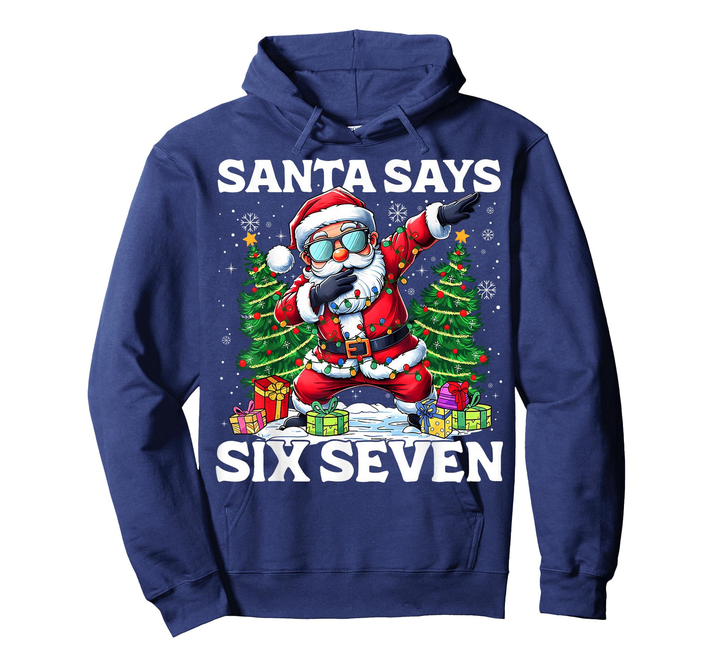 Funny Dabbing Santa Says Six Seven 67 Meme Christmas Kids T-Shirt