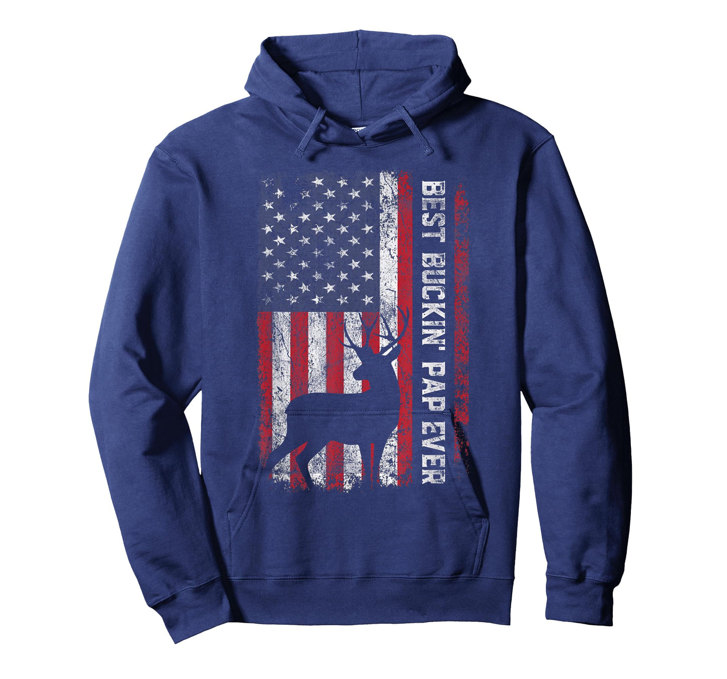 USA Flag Best Buckin' Pap Ever Deer Hunting Father's Day T-Shirt