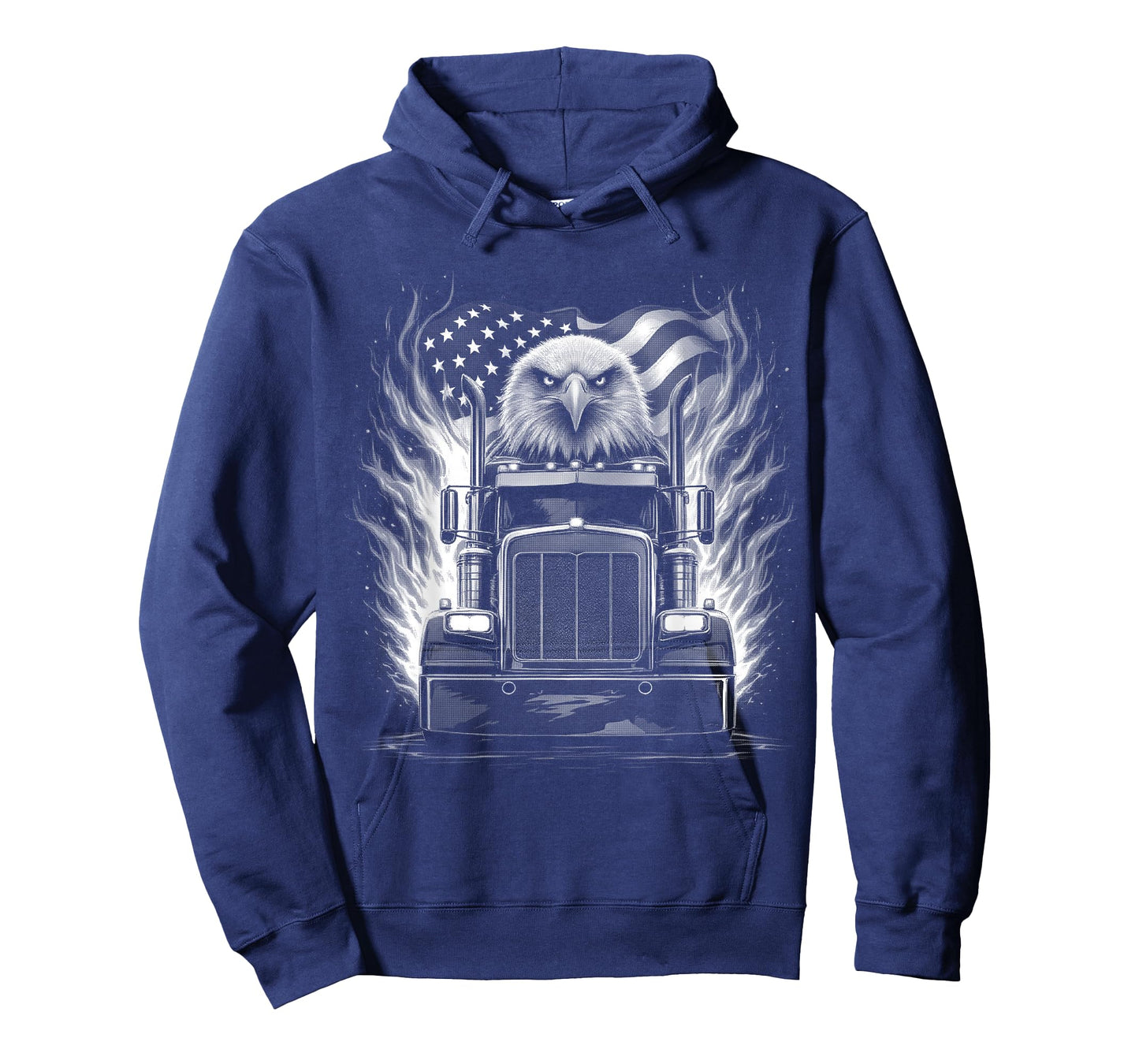 Trucker Patriotic American Flag Semi Truck Driver Eagle T-Shirt