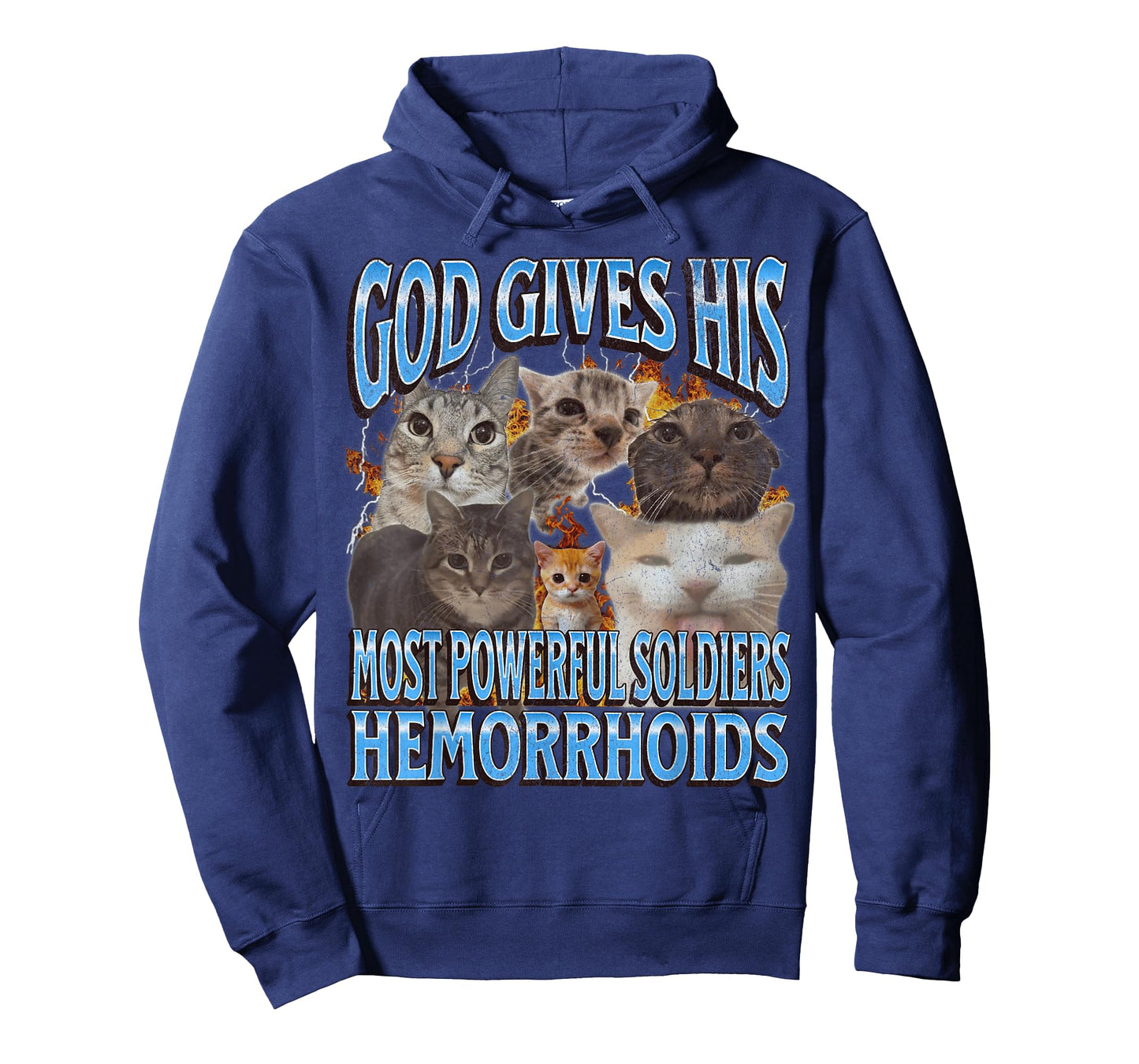 God Gives His Most Powerful Hemorrhoids Funny Cat Meme T-Shirt