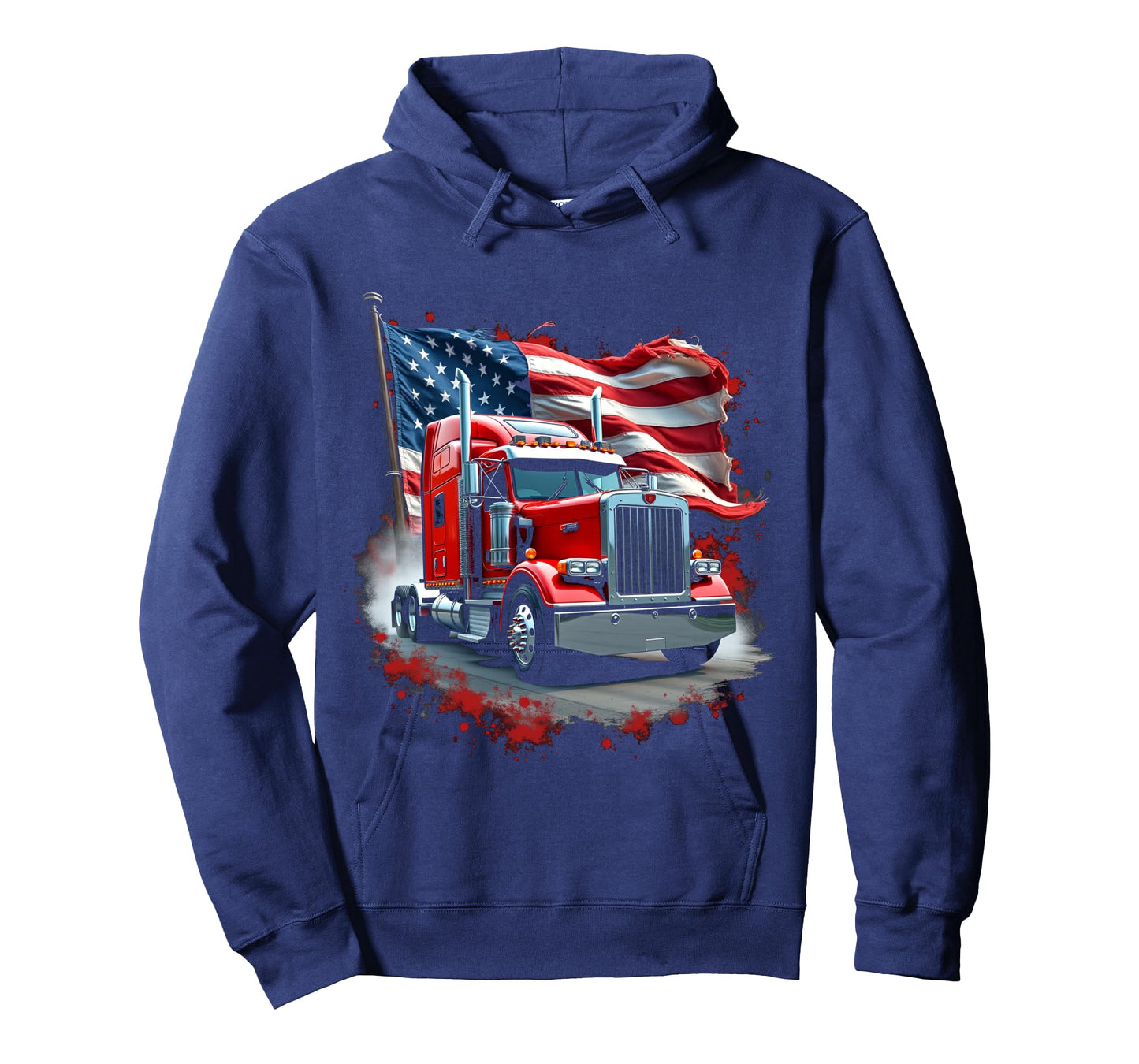 Patriotic Semi Truck Long Sleeve T-Shirt
