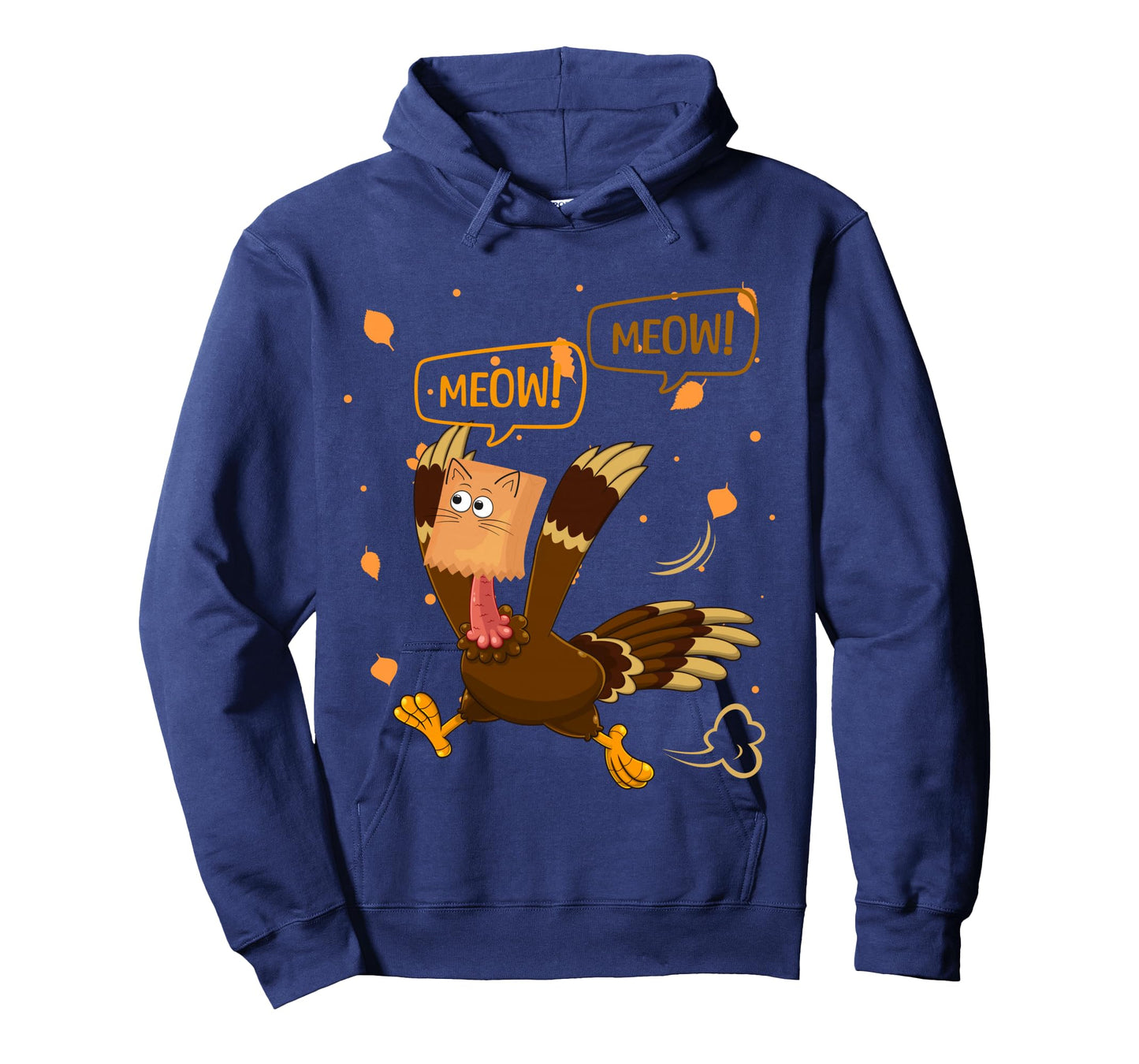 Thanksgiving Turkey Cat Meow Funny Men Women Thanksgiving Long Sleeve T-Shirt