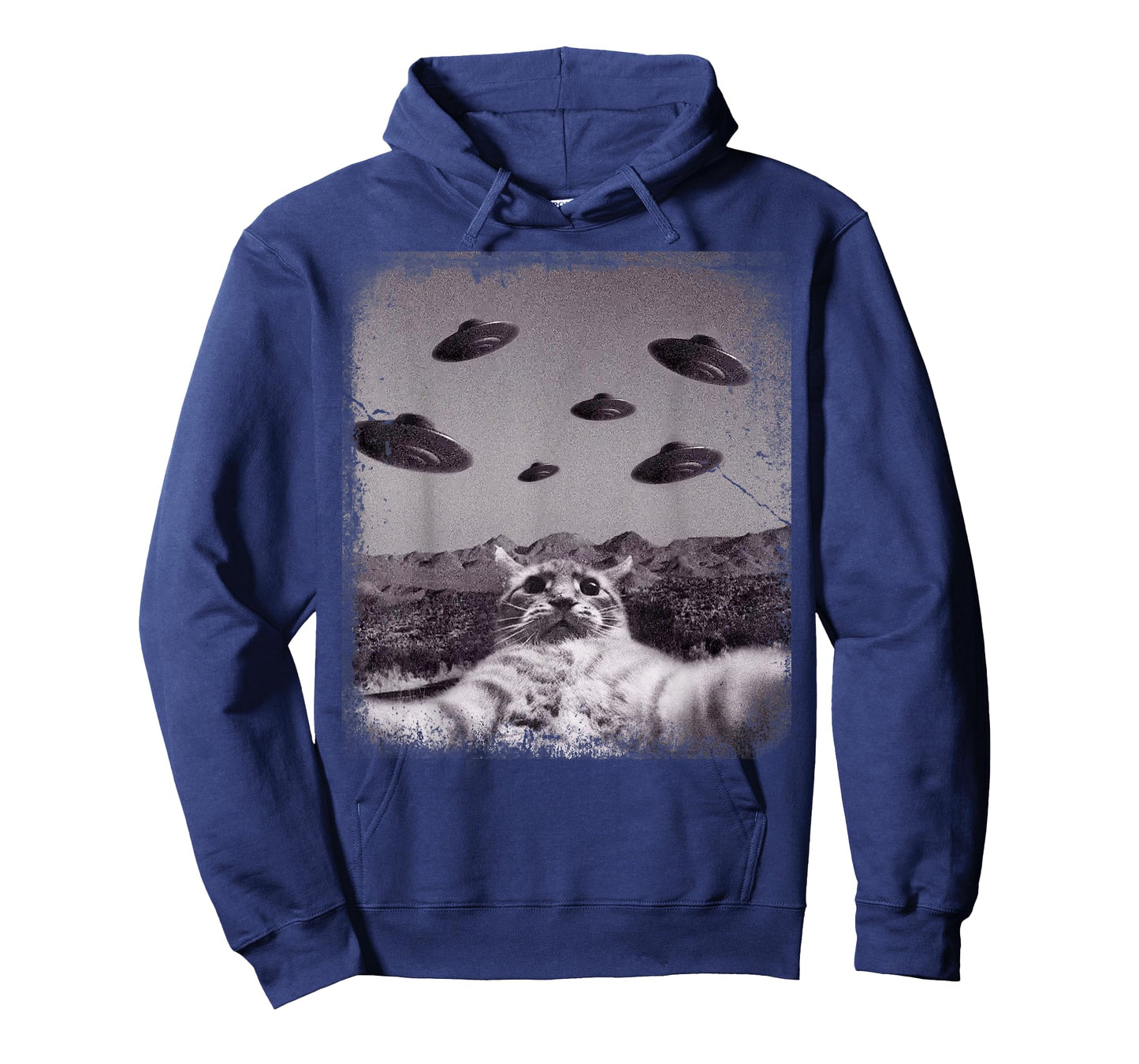 Alien UFO Cat Meme T-Shirt for Men Women Kids
