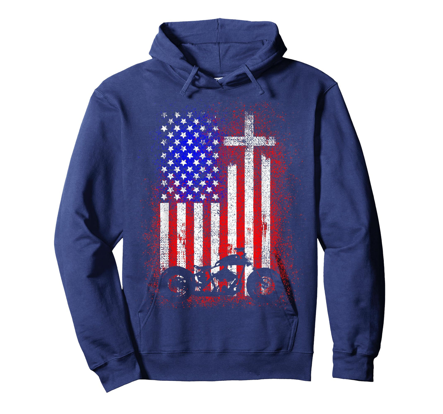 Vintage Motorcycle USA Flag Christian Faith for Bikers T-Shirt