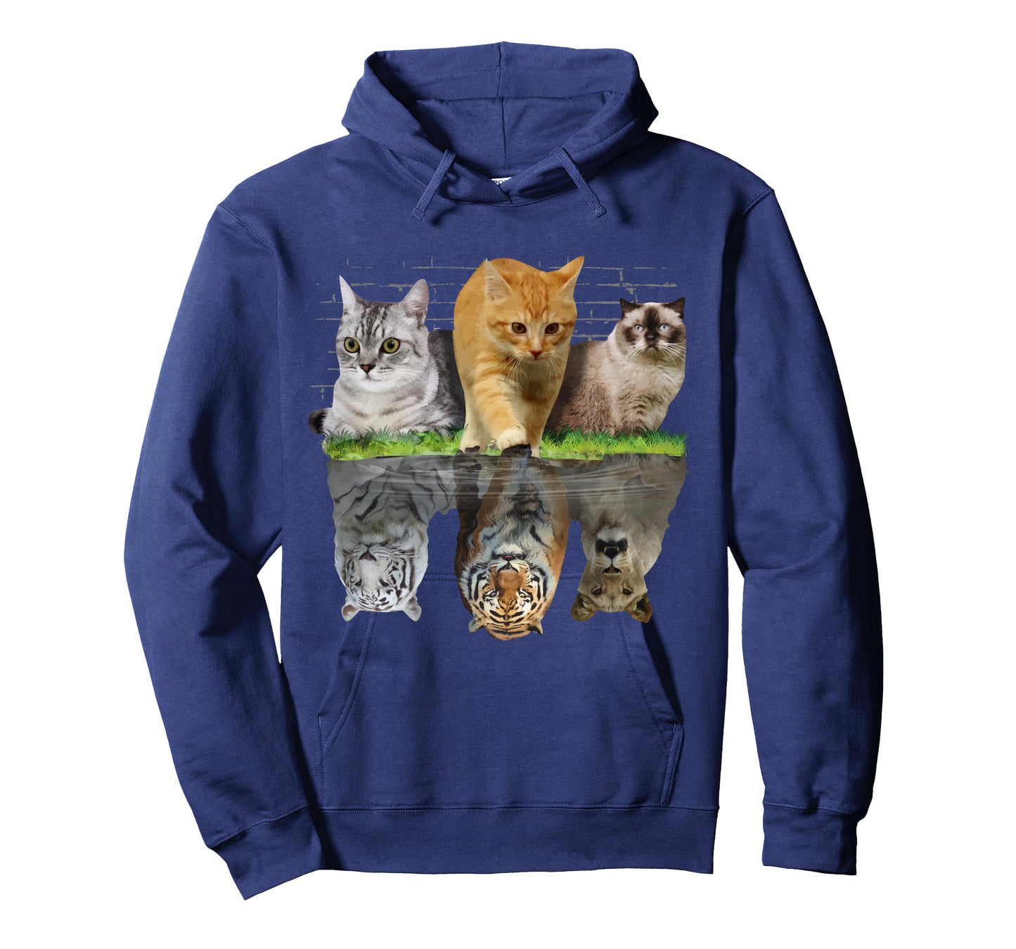 Fun Cat Reflection Gift Design Idea Long Sleeve T-Shirt