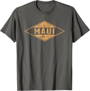 Maui Hawaii Souvenir Vacation Vintage Badge Mens Womens T-Shirt