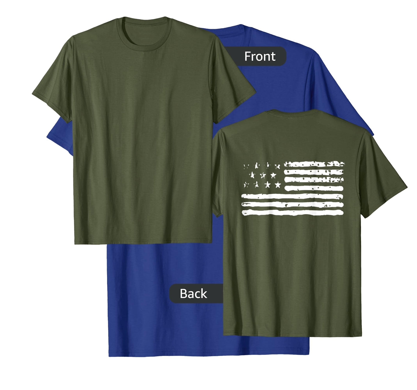 Guns Flag Distressed Veterans Hunters/Back Design T-Shirt