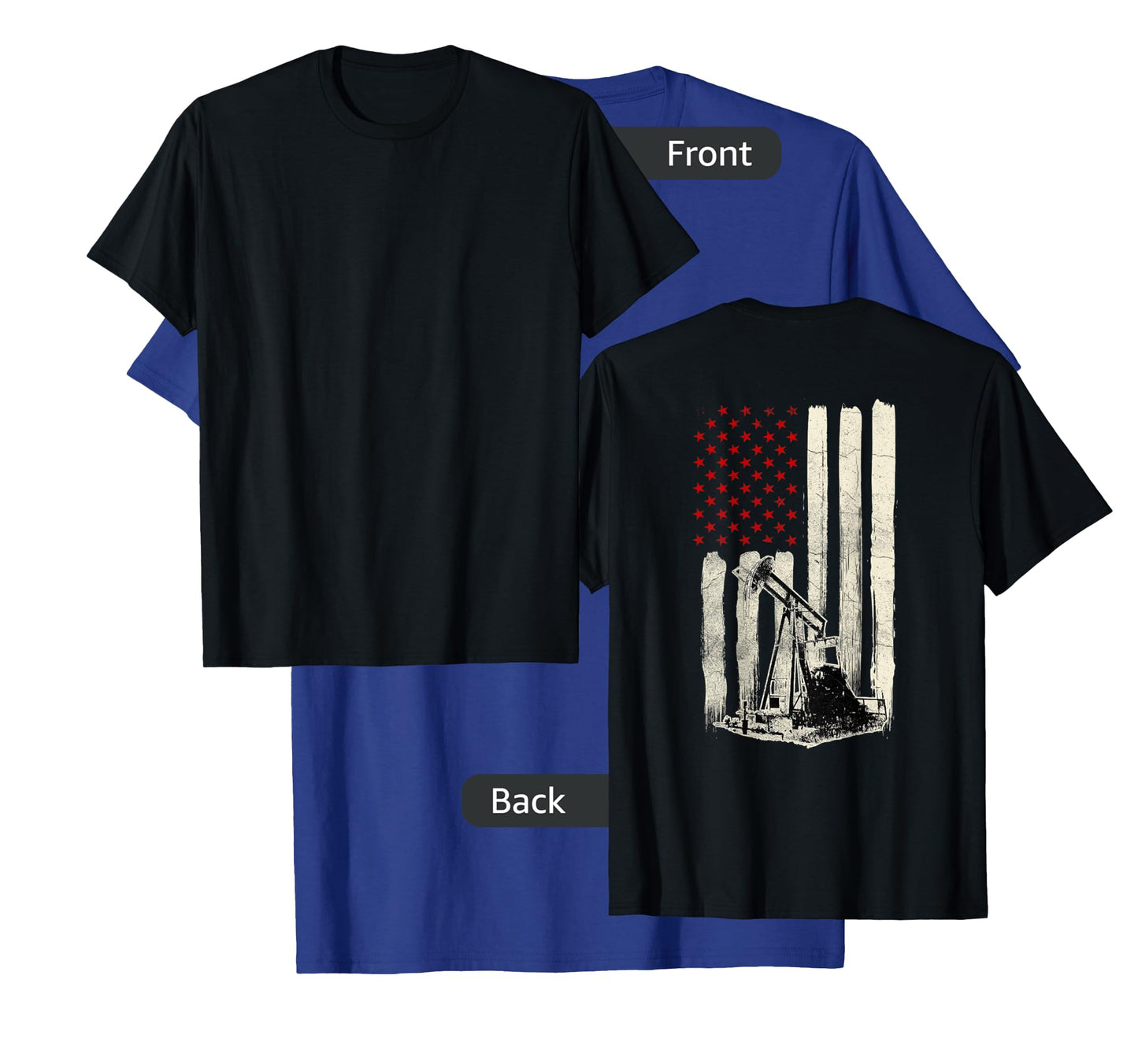 Oilfield Workers Oil Rig Roughneck Design On Back T-Shirt