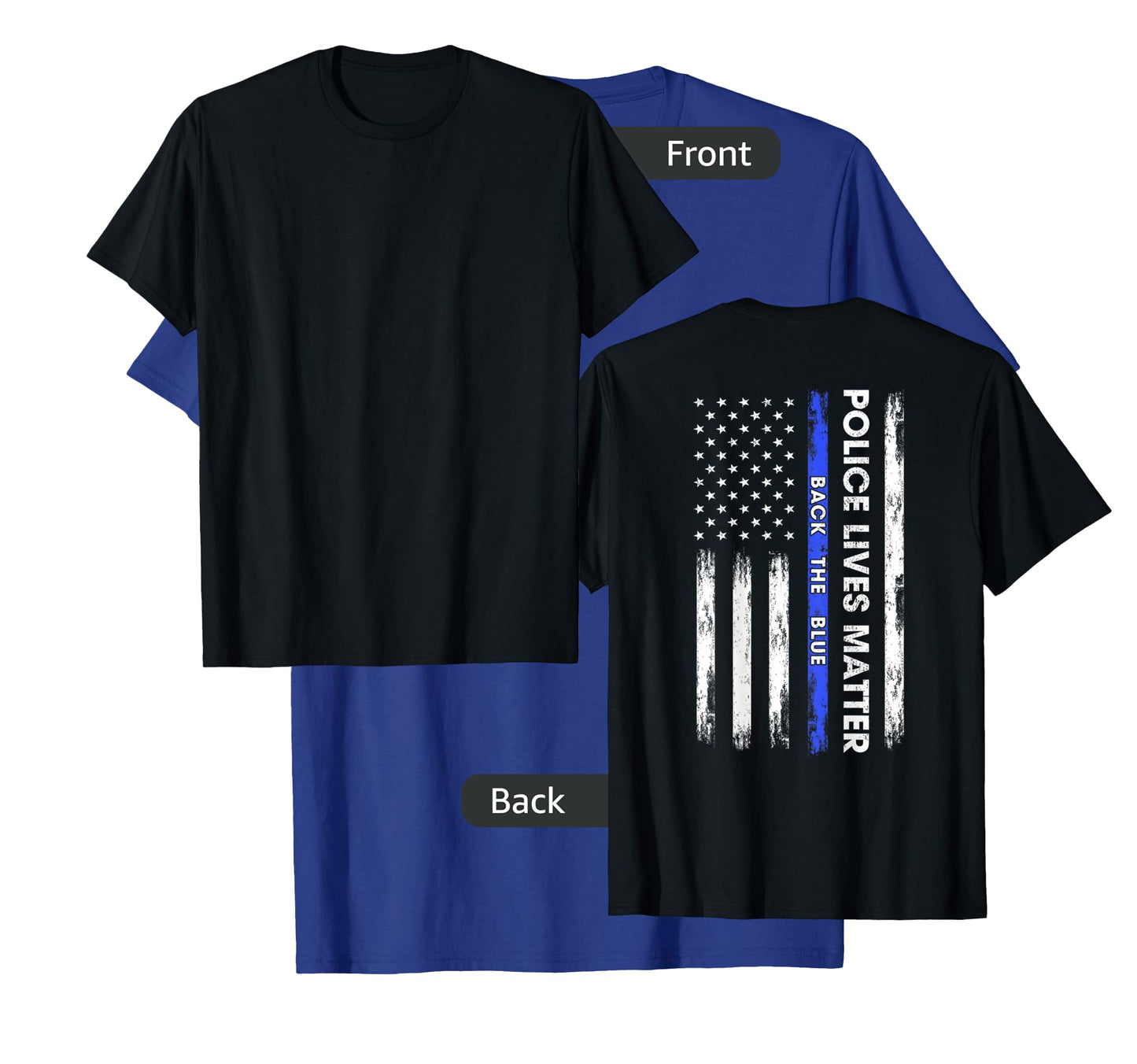 Back The Blue Thin Blue Line USA Flag Police Lives Matter T-Shirt