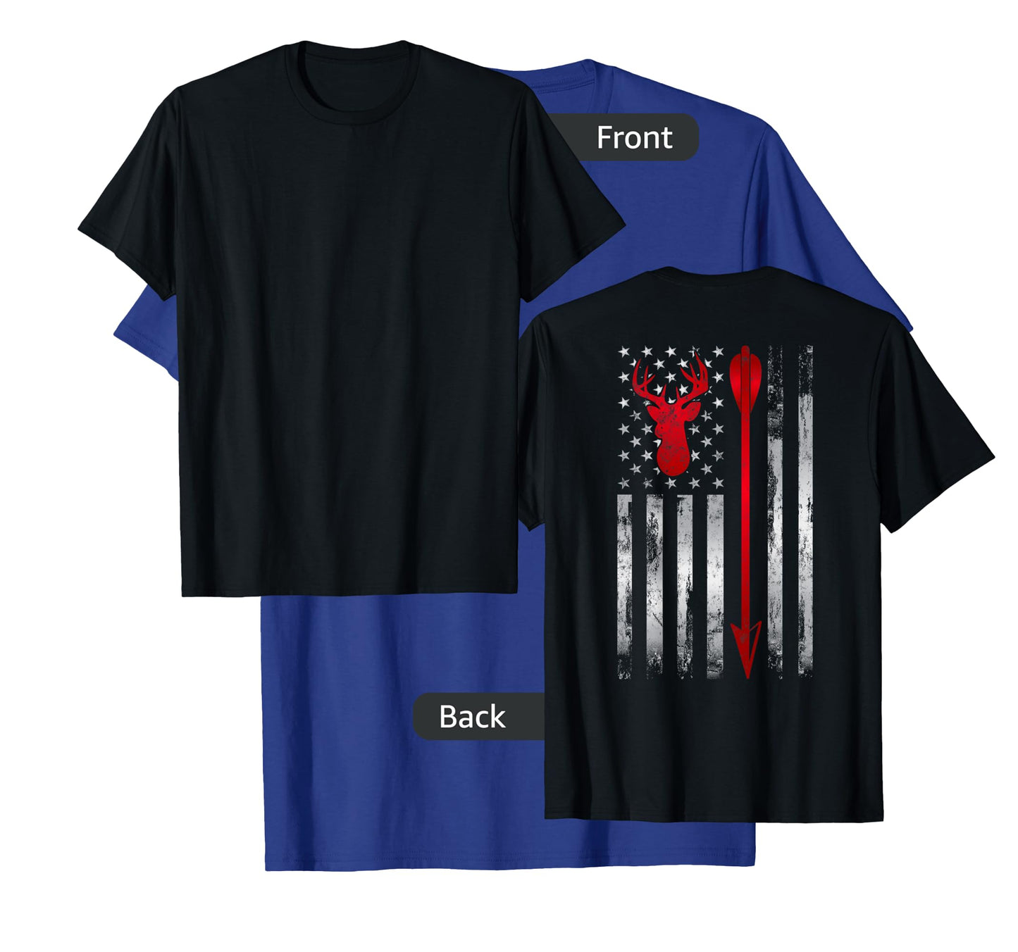 BowHunter Patriotic American USA flag Deer Bow Hunting T-Shirt