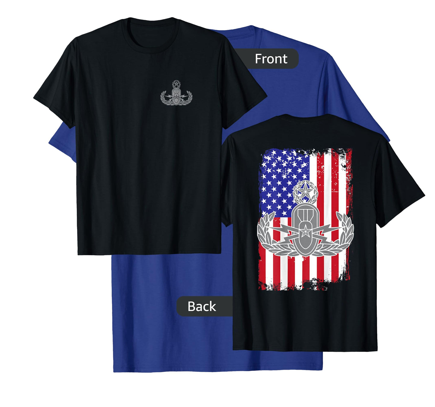 EOD American Flag T Shirt - Memorial Day July 4th See Back T-Shirt