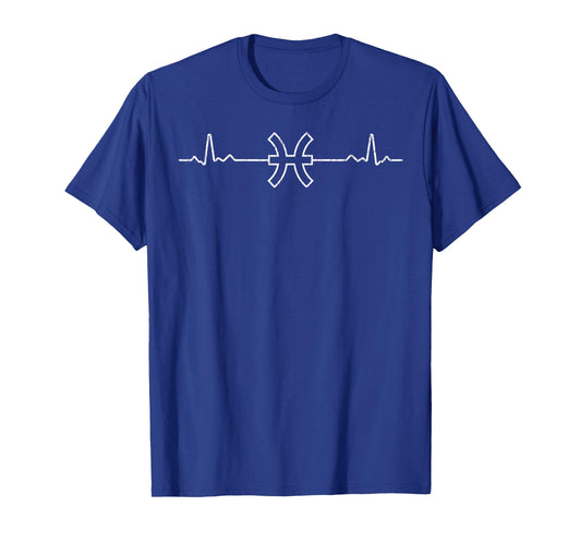 Zodiac Sign Funny Pisces Heartbeat Graphic T-Shirt