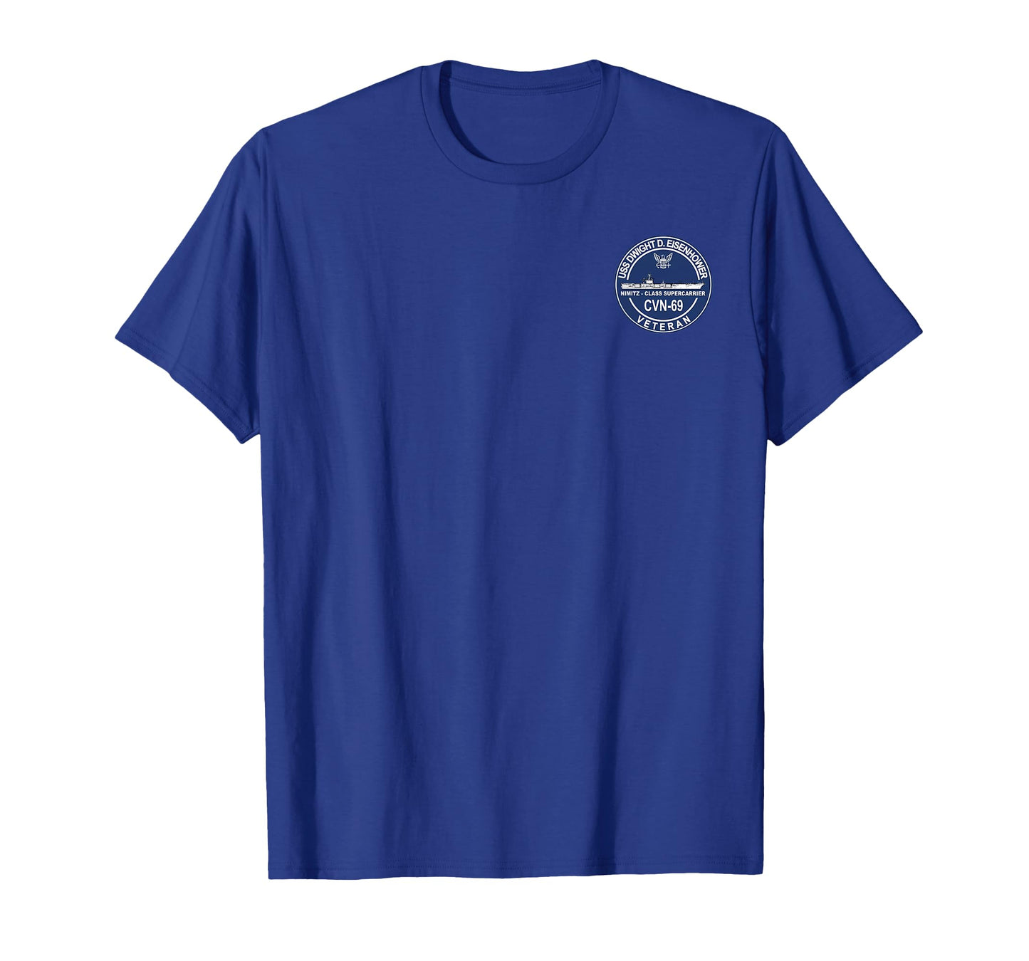 USS Dwight D. Eisenhower CVN-69 Veteran Patriotic Logo Flag T-Shirt