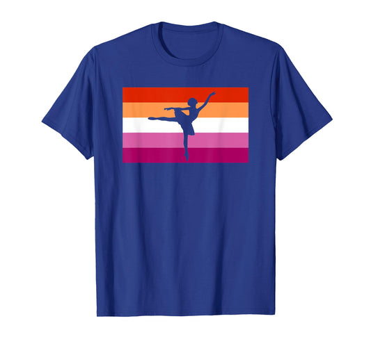 Ballet Dancer Ballerina Lesbian Pride Flag LGBTQ Pride Month T-Shirt