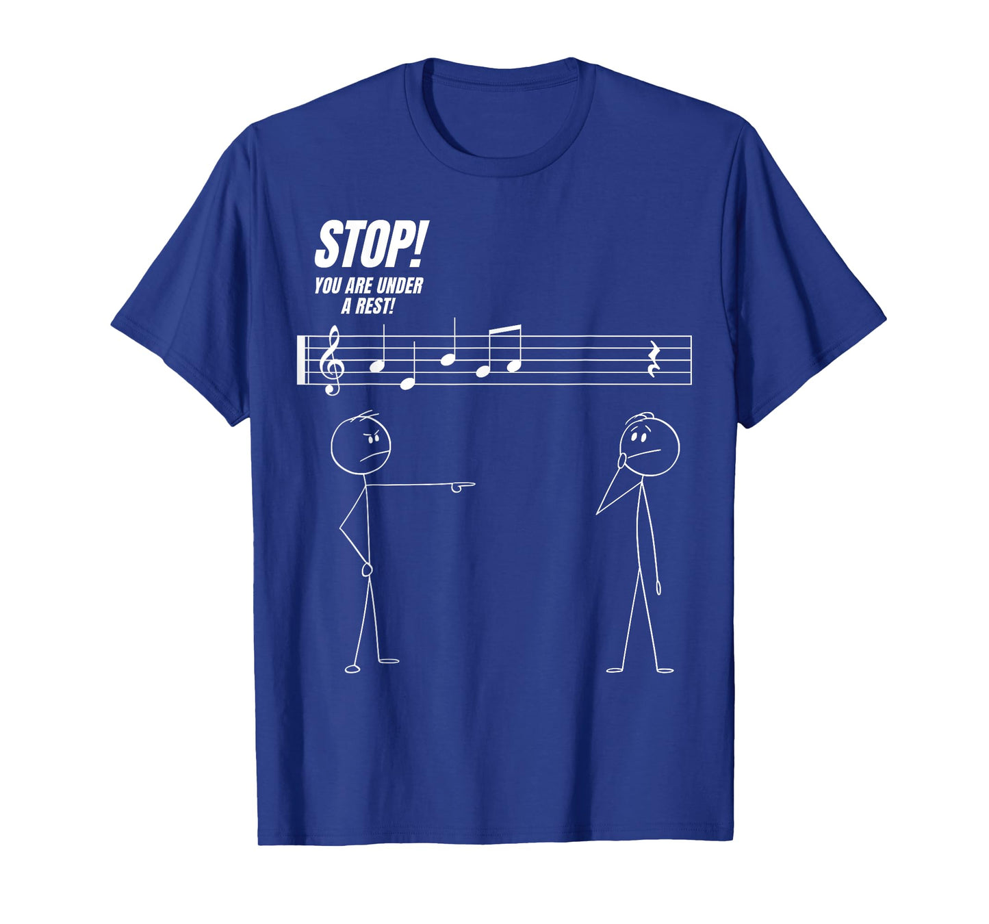 Stop You're Under A Rest Funny Stickman Meme Music Novelty T-Shirt