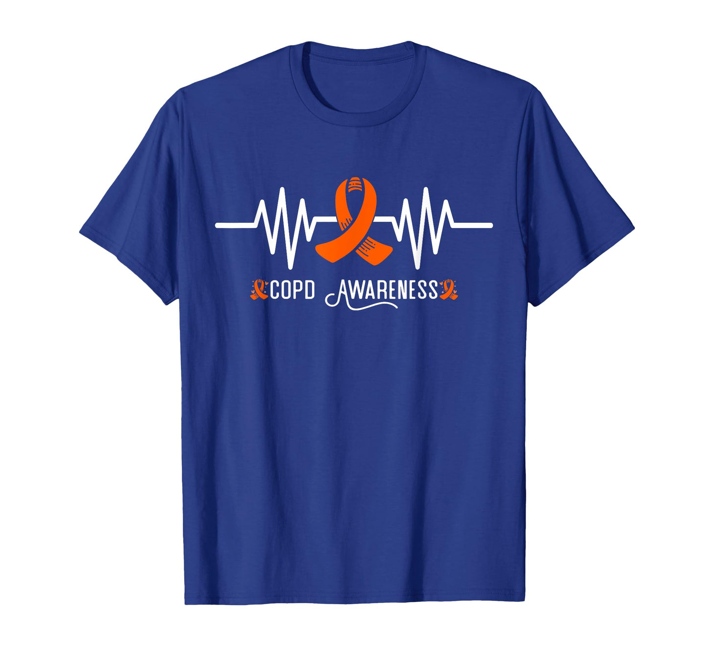 COPD Awareness Heartbeat Orange Ribbon COPD Awareness T-Shirt