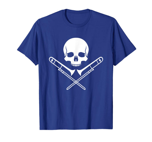 Skull & Crossbones Funny Trombone T-Shirt For Trombonist T-Shirt