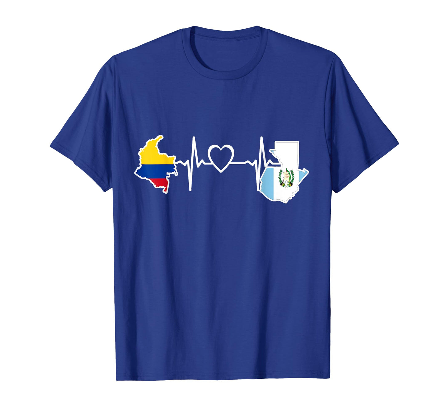 Guatemala Colombia Flag Guatemalan Colombian Heartbeat T-Shirt
