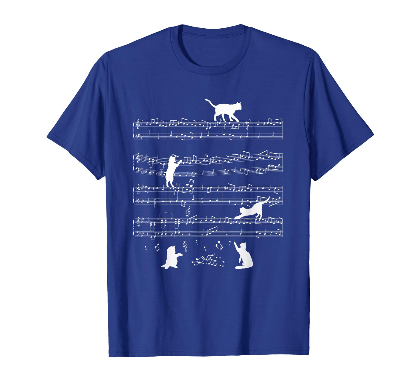 Cats Cat Music Notes Cat Lover Cat Animal Gift T-Shirt