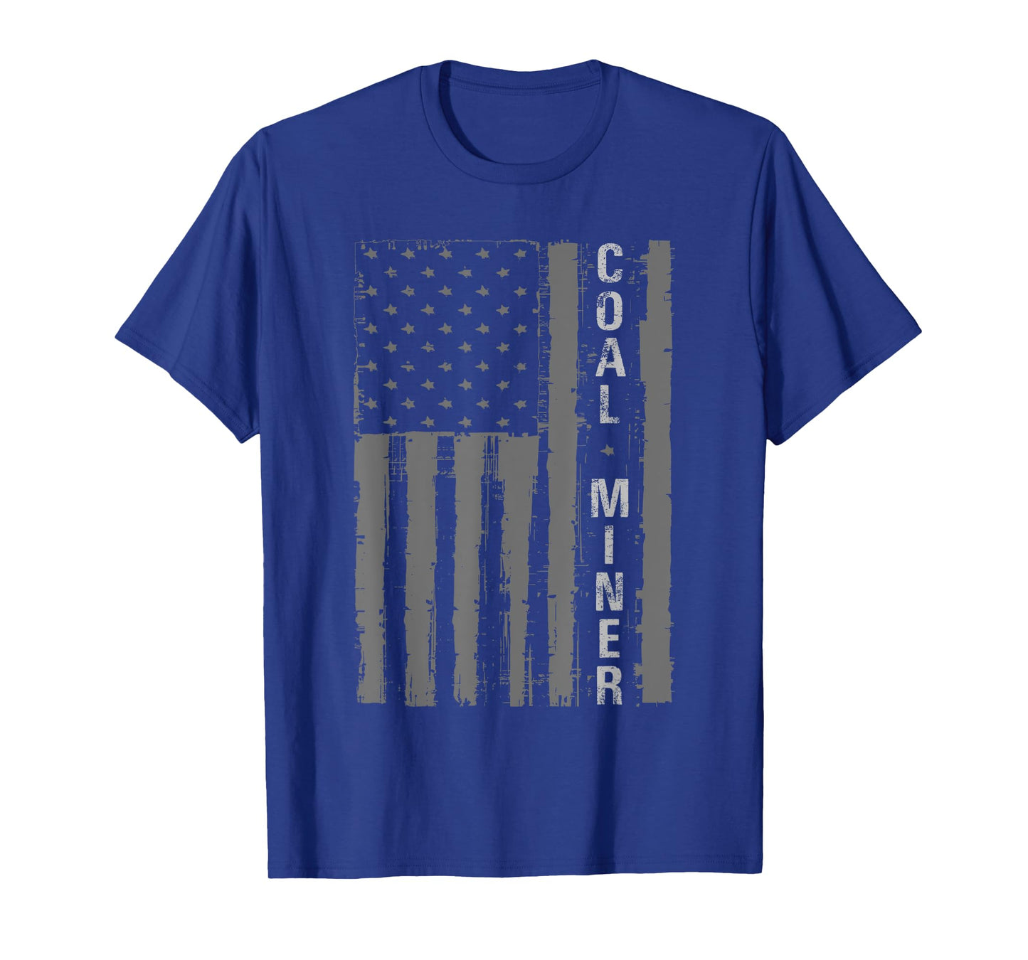 Distressed American Flag Coal Miner Mining Proud Men Gifts T-Shirt