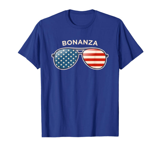 Bonanza, CO Vintage US Flag Sunglasses T-Shirt