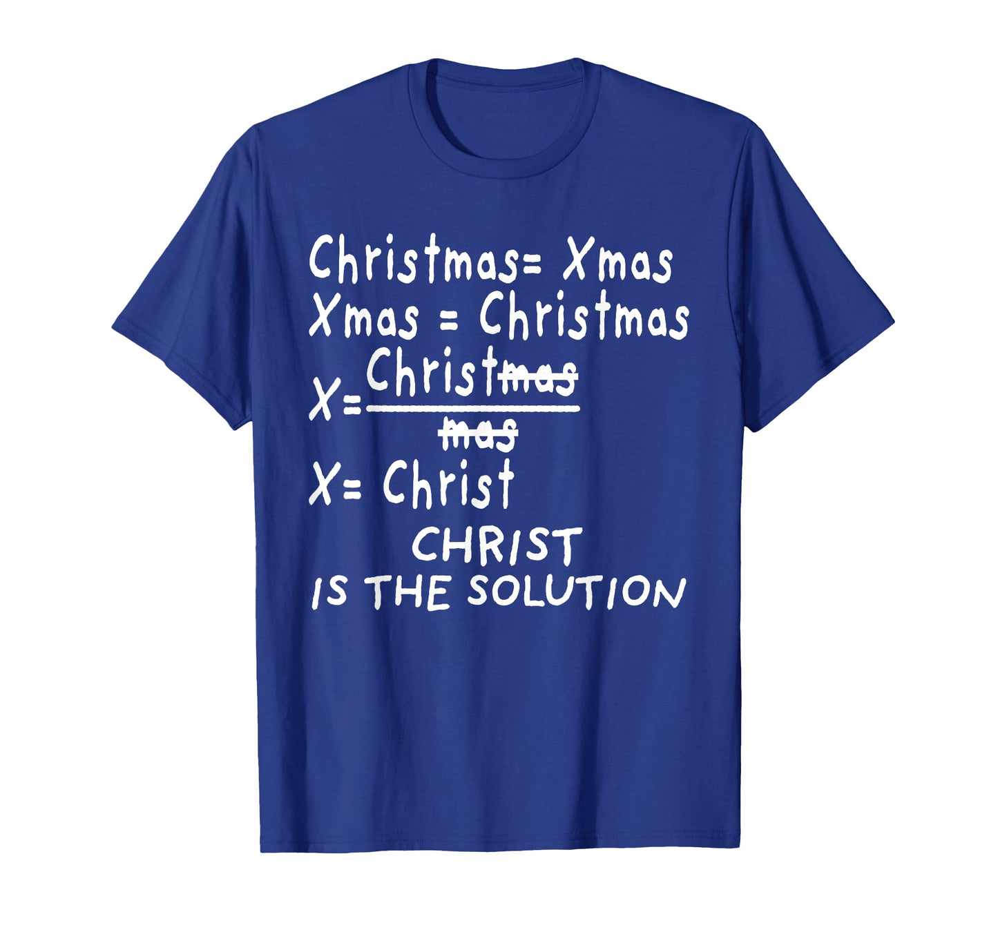Christ Is the Solution for Catholic Christmas Math Teacher T-Shirt for Men Women Kids
