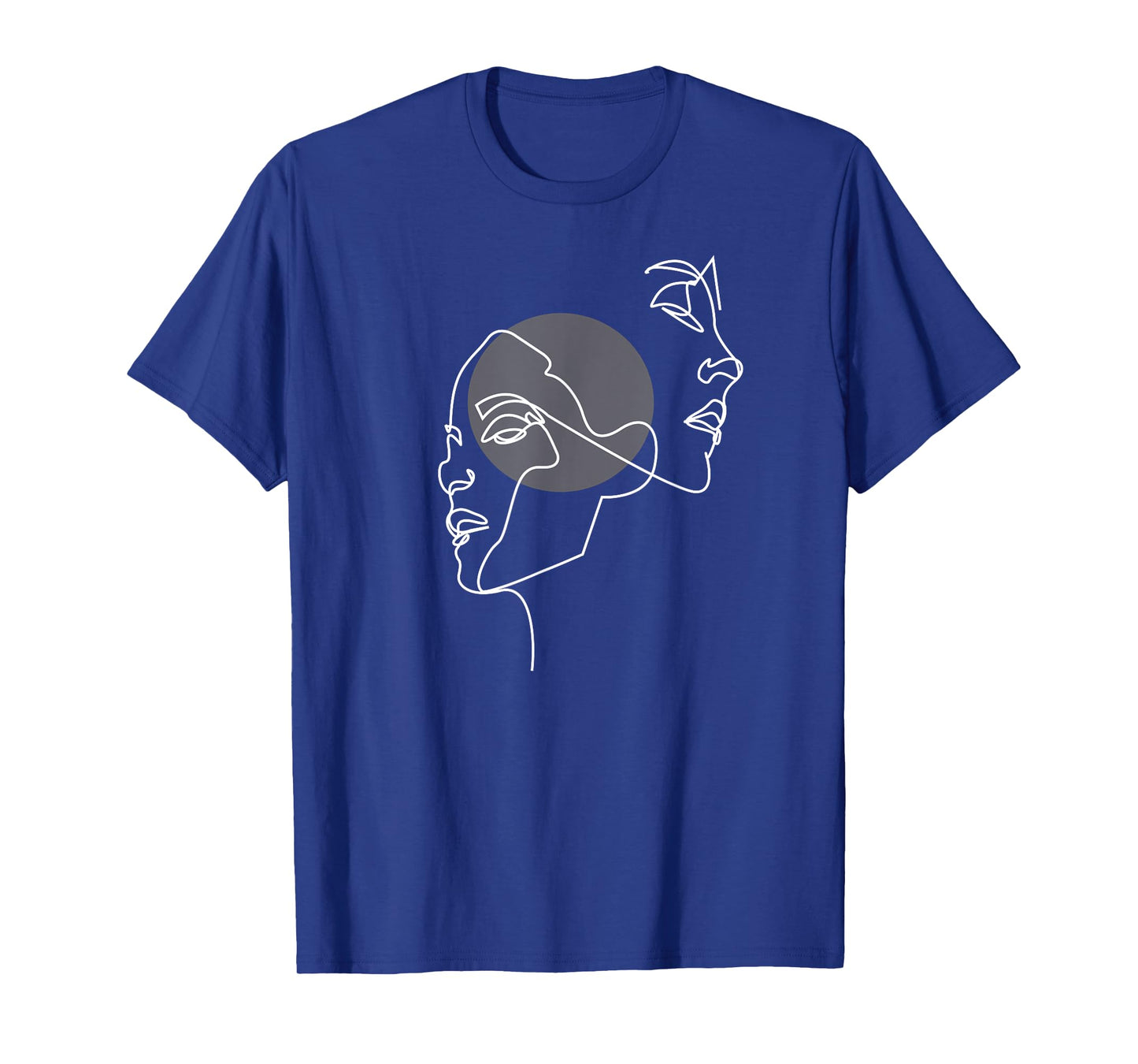 Artsy Line Faces Abstract Aesthetic Art T-Shirt
