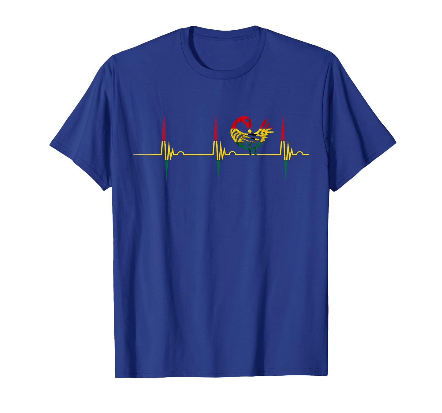 Sankofa Heartbeat EKG Pulse African Bird Ghana African Flag T-Shirt