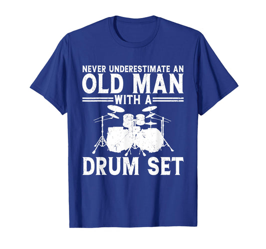 Cool Drummer Art Men Dad Drum Set Player Drum Kit Musician T-Shirt
