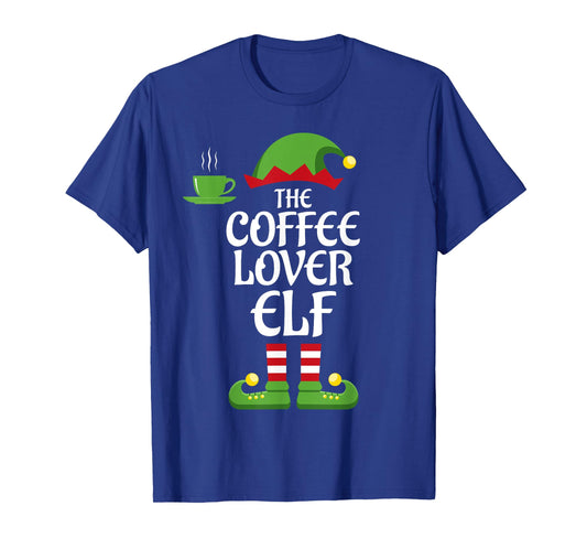Coffee Lover Elf Family Matching Group Christmas T-Shirt