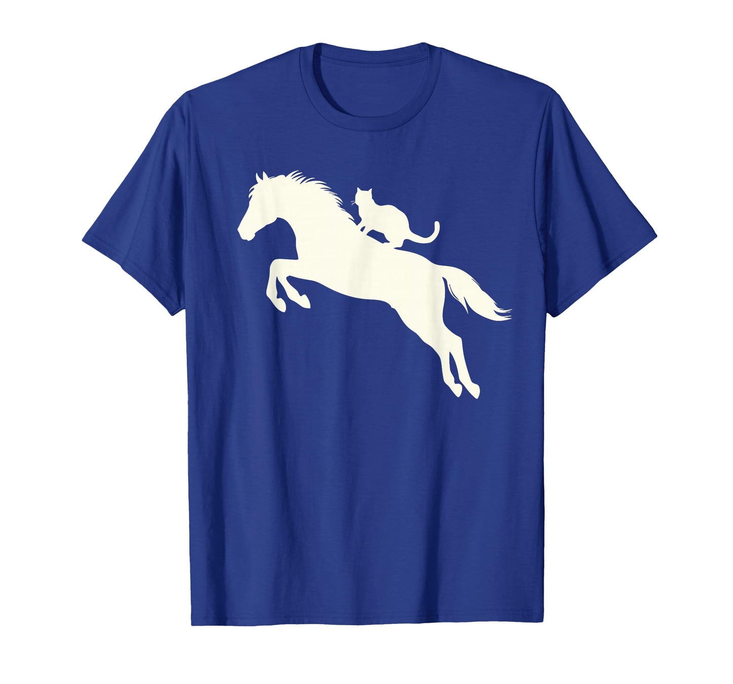 Horseback Riding Cat Silhouette for Animal Lovers Funny Cat T-Shirt