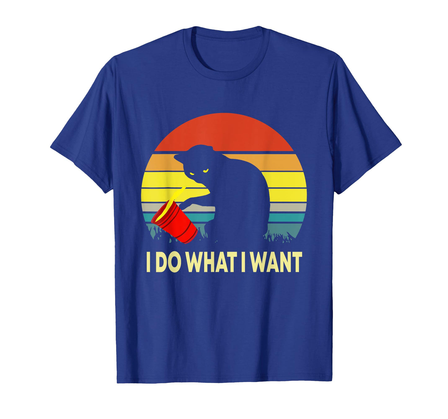 Vintage Sunset I Do What I Want Cat Men Women Kids T-Shirt