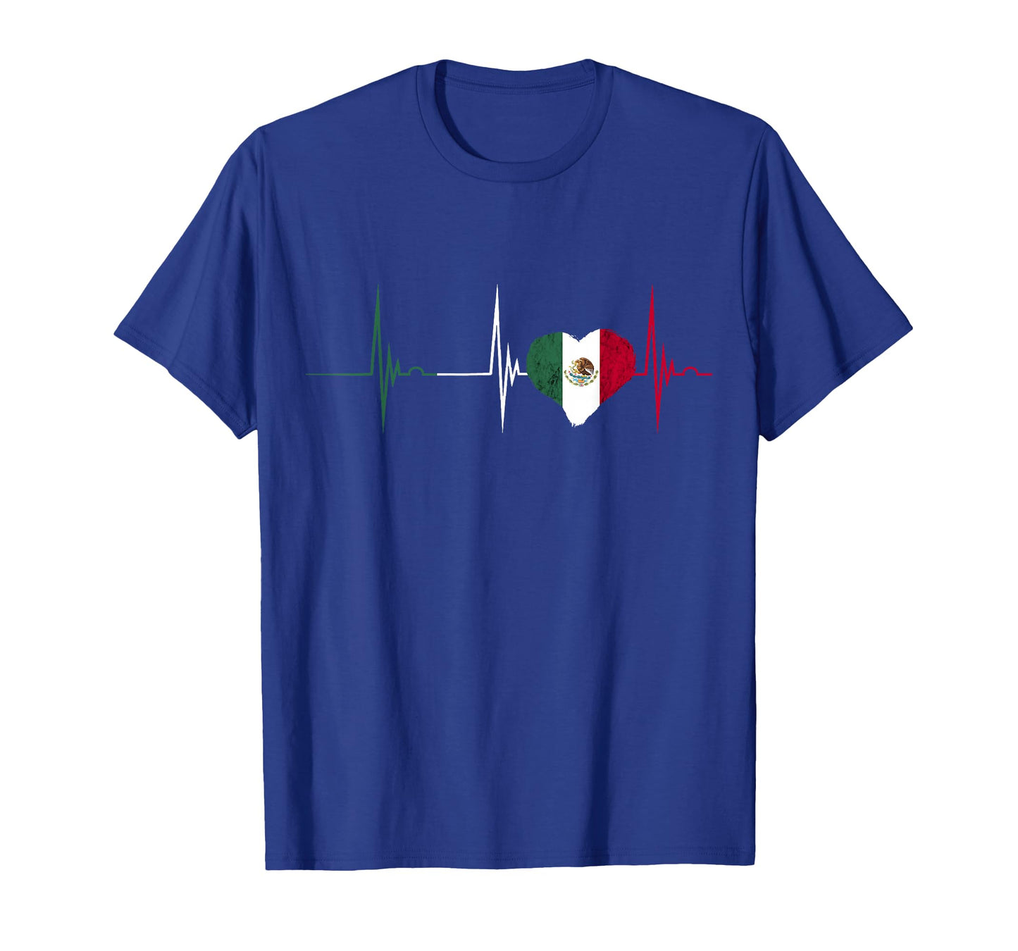 Mexican Flag Cardiogram Heartbeat EKG Pulse Heart Mexico T-Shirt