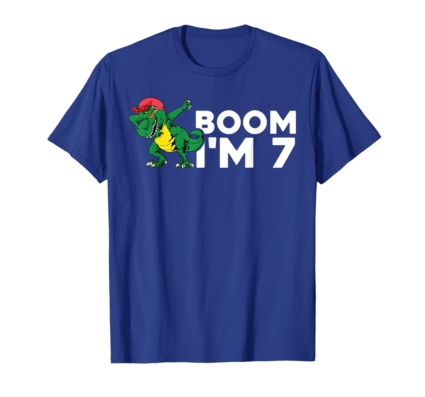 Boom Im 7 Shirt Kid Dabbing Dinosaur Birthday 7 Year old Boy T-Shirt