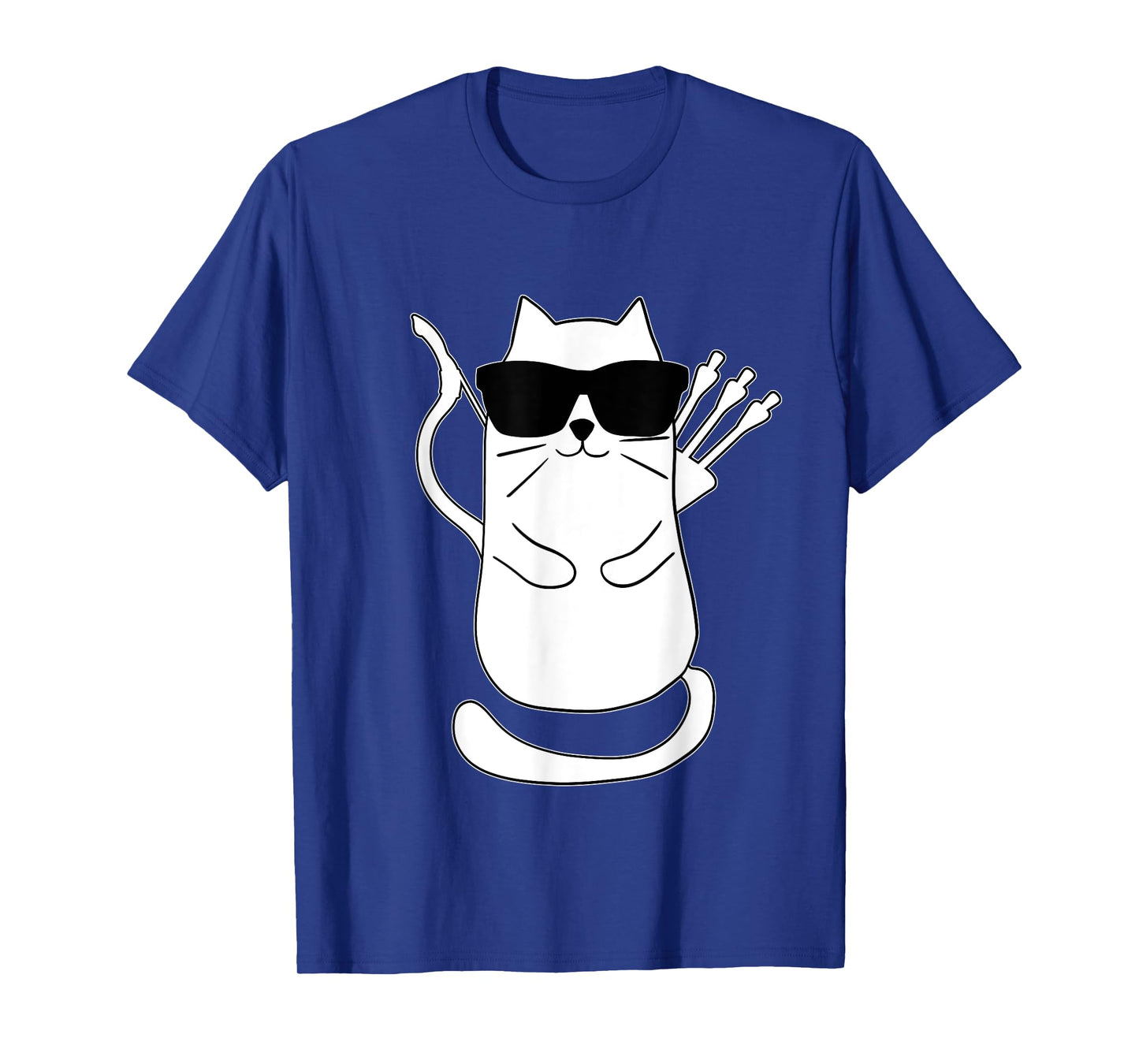 Funny Archery Cat Archer Bow Shooting Retro Vintage T-Shirt for Men Women Kids