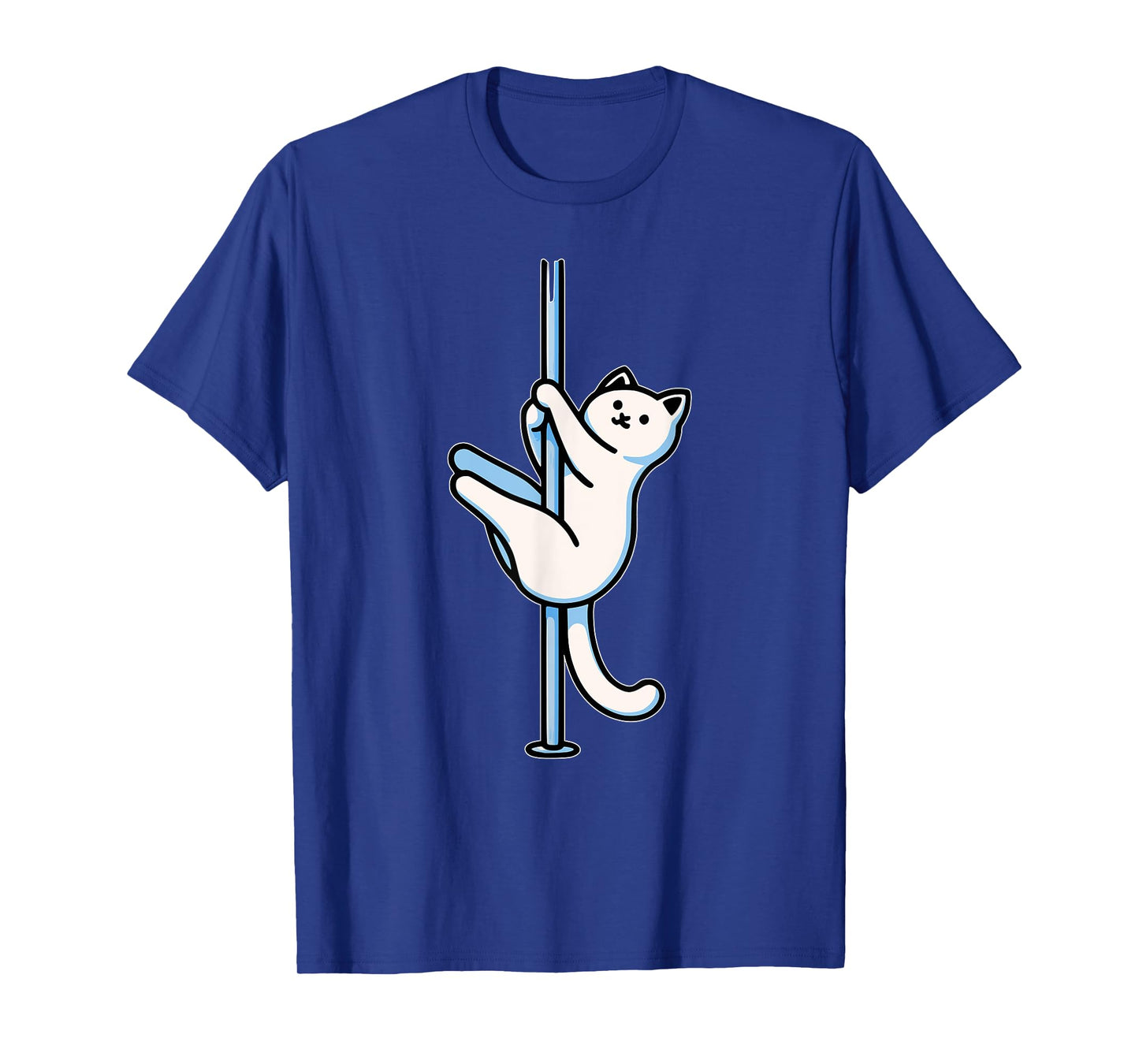Funny Cat Pole Dancer Polecat Dancing Joke Cute Womens Mens T-Shirt